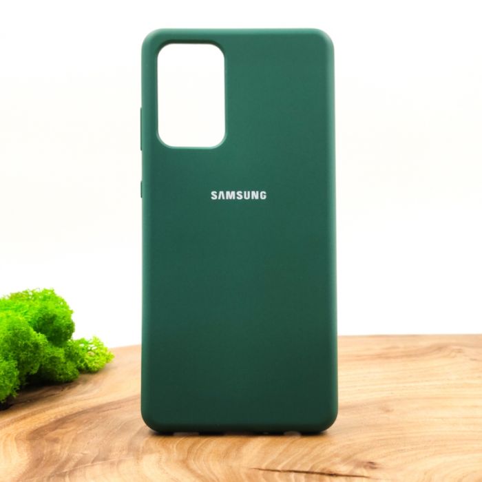 Оригинальный матовый чехол-накладка Silicone Case для SAMSUNG A72 Blue Green