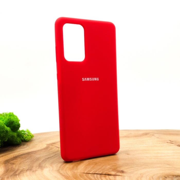 Оригинальный матовый чехол-накладка Silicone Case для SAMSUNG A72 Red