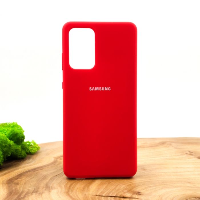 Оригинальный матовый чехол-накладка Silicone Case для SAMSUNG A72 Red