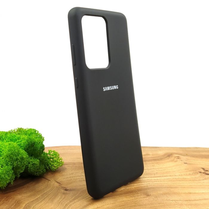 Оригинальный матовый чехол-накладка Silicone Case для Samsung S20 Ultra Black