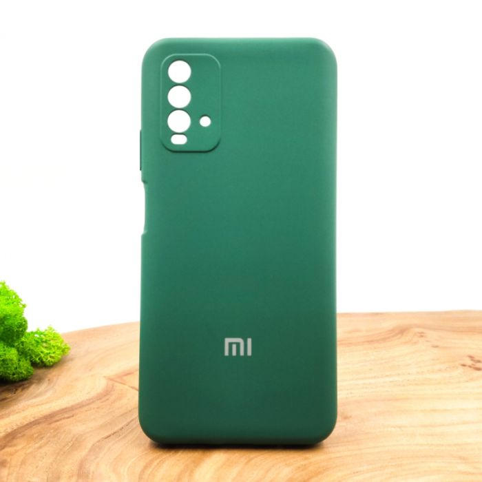 Оригинальный матовый чехол-накладка Silicone Case для Xiaomi Redmi9T Blue Green