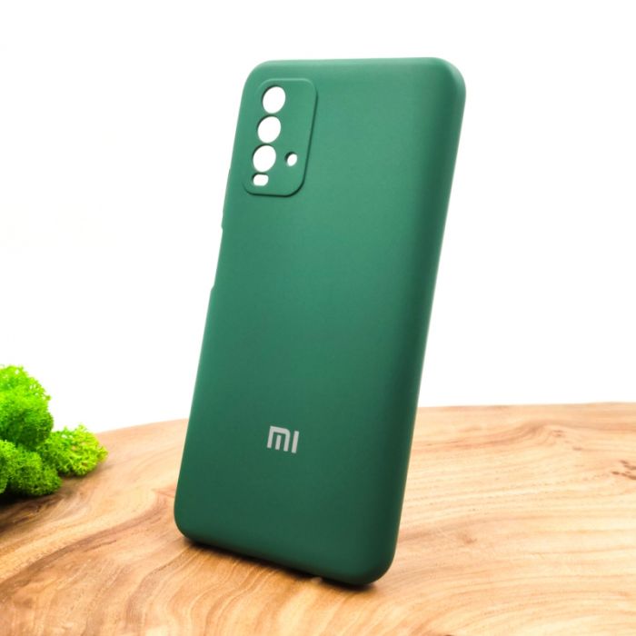 Оригинальный матовый чехол-накладка Silicone Case для Xiaomi Redmi9T Blue Green
