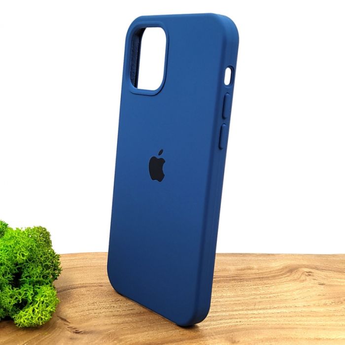 Оригинальный матовый чехол-накладка Silicone Case IPHONE 12/12 Pro (6.1) Blue Cobalt