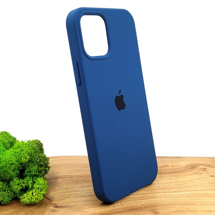 Оригинальный матовый чехол-накладка Silicone Case IPHONE 12/12 Pro (6.1) Blue Cobalt