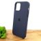 Оригинальный матовый чехол-накладка Silicone Case IPHONE 12/12 Pro (6.1) Navy Storm