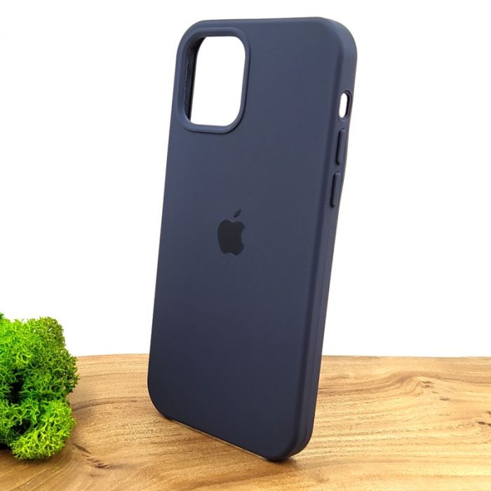 Оригинальный матовый чехол-накладка Silicone Case IPHONE 12/12 Pro (6.1) Navy Storm