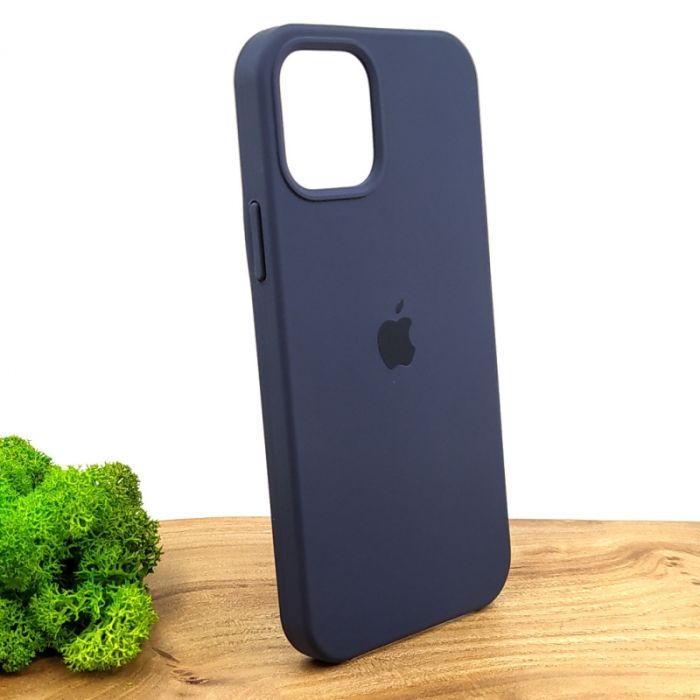 Оригинальный матовый чехол-накладка Silicone Case IPHONE 12/12 Pro (6.1) Navy Storm