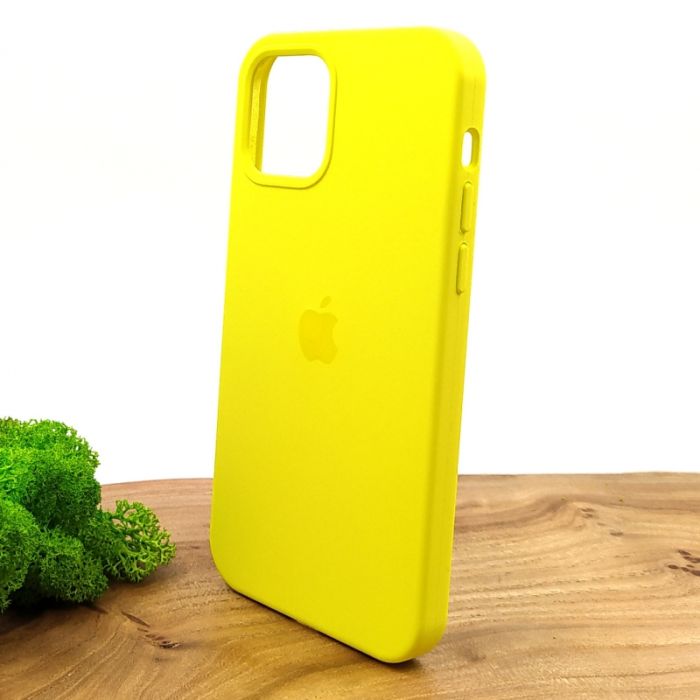 Оригинальный матовый чехол-накладка Silicone Case IPHONE 12(6.1) Brillianty Yellow