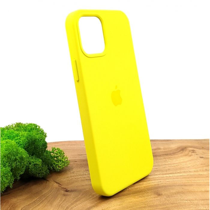 Оригинальный матовый чехол-накладка Silicone Case IPHONE 12(6.1) Brillianty Yellow