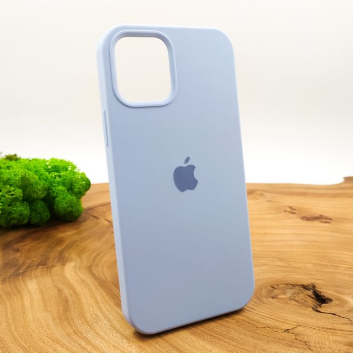 Оригинальный матовый чехол-накладка Silicone Case IPHONE 12(6.7) Blue Agate