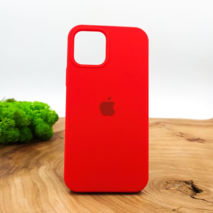 Оригинальный матовый чехол-накладка Silicone Case IPHONE 12(6.7) Red