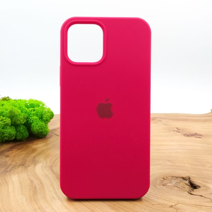 Оригинальный матовый чехол-накладка Silicone Case IPHONE 12(6.7) Rose Red