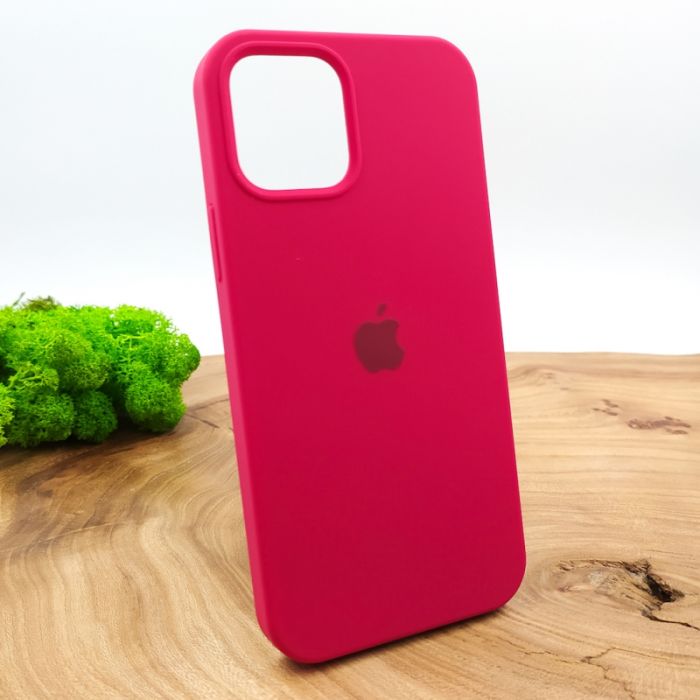 Оригинальный матовый чехол-накладка Silicone Case IPHONE 12(6.7) Rose Red