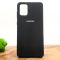 Оригинальный матовый чехол-накладка Silicone Case Samsung A71 Black