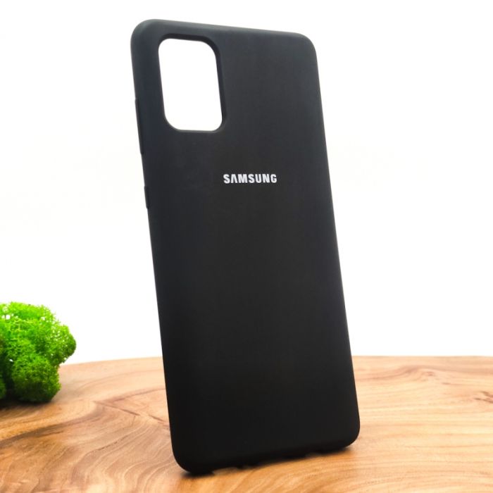 Оригинальный матовый чехол-накладка Silicone Case Samsung A71 Black