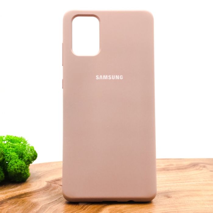 Оригинальный матовый чехол-накладка Silicone Case Samsung A71 Matte Pink