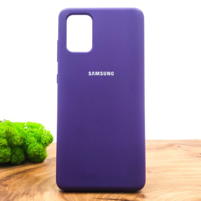 Оригинальный матовый чехол-накладка Silicone Case Samsung A71 Purple