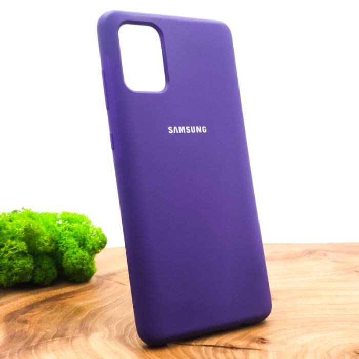 Оригинальный матовый чехол-накладка Silicone Case Samsung A71 Purple