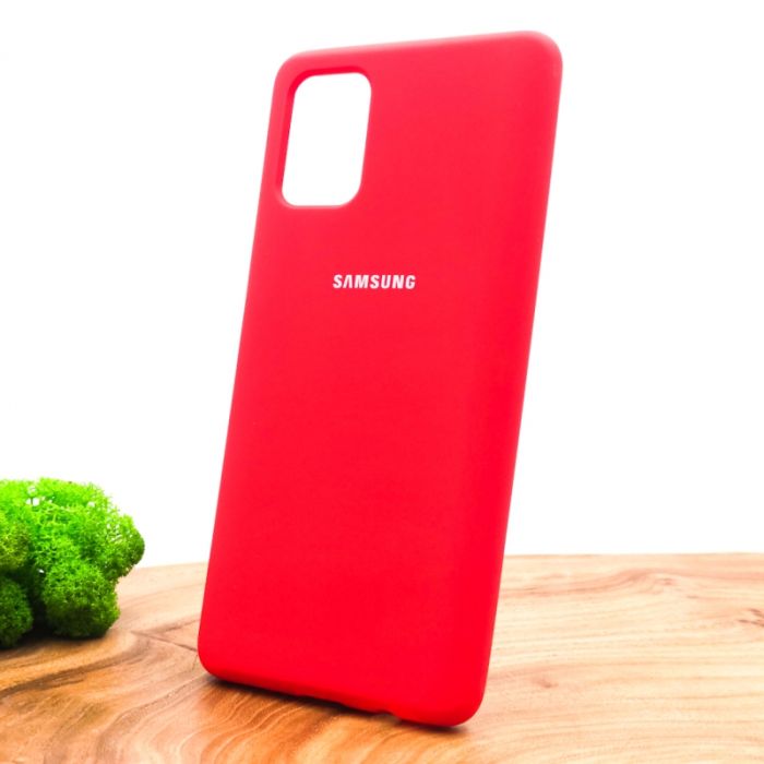 Оригинальный матовый чехол-накладка Silicone Case Samsung A71 Red