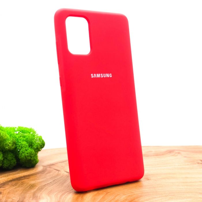 Оригинальный матовый чехол-накладка Silicone Case Samsung A71 Red