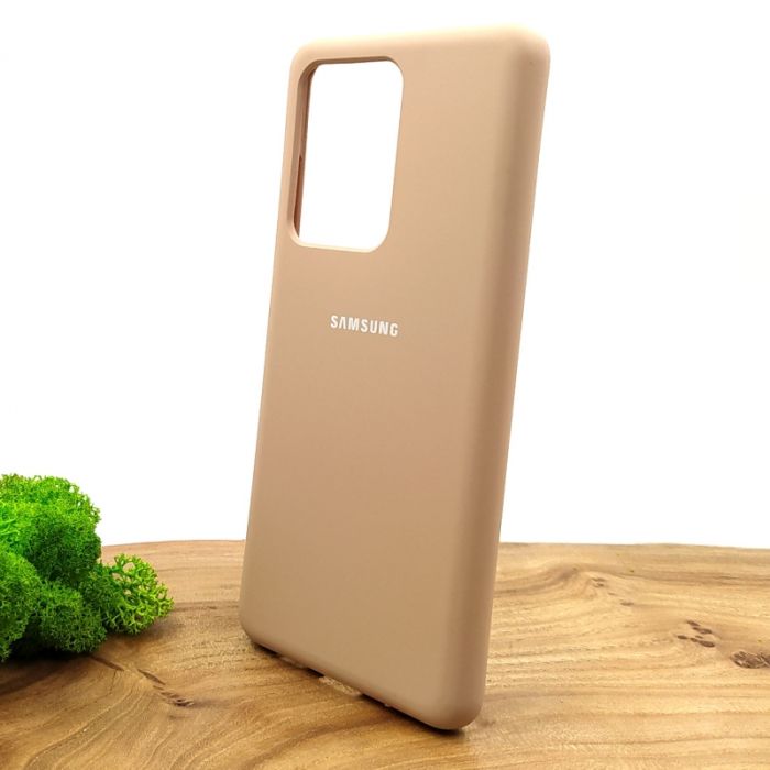 Оригинальный матовый чехол-накладка Silicone Case Samsung S20 Ultra Matte Pink