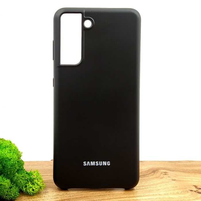 Оригинальный матовый чехол-накладка Silicone Case Samsung S21 Black
