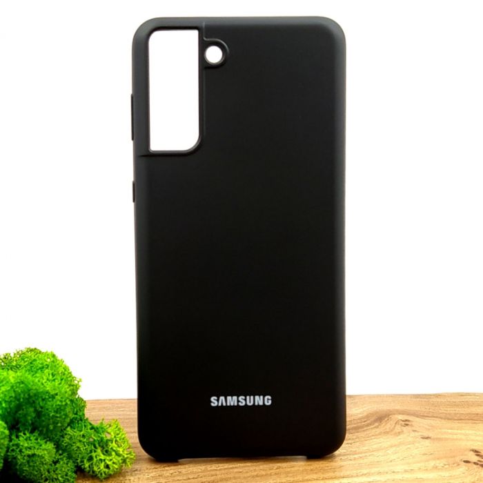 Оригинальный матовый чехол-накладка Silicone Case Samsung S21 plus Black
