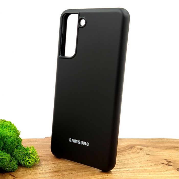 Оригинальный матовый чехол-накладка Silicone Case Samsung S21 Black