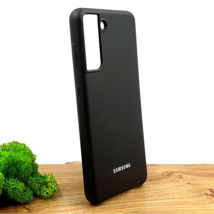 Оригинальный матовый чехол-накладка Silicone Case Samsung S21 Black