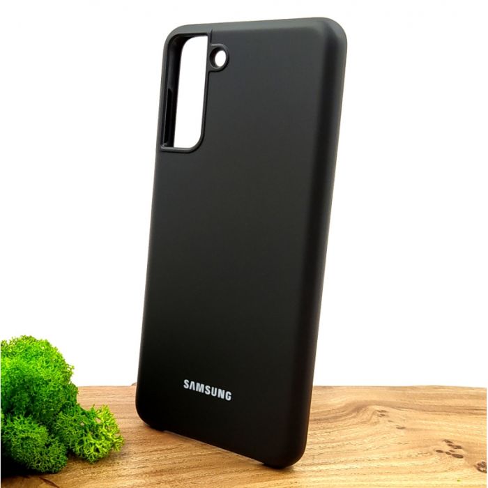 Оригинальный матовый чехол-накладка Silicone Case Samsung S21 plus Black