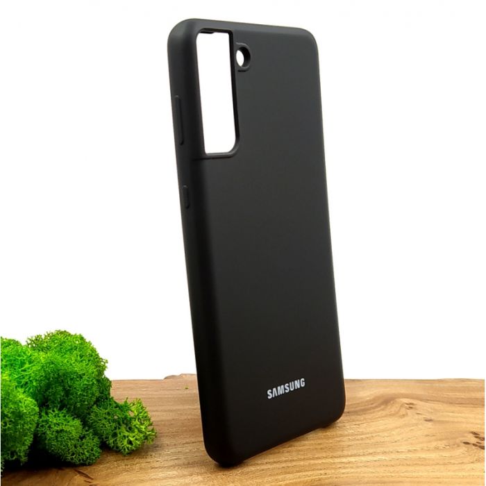 Оригинальный матовый чехол-накладка Silicone Case Samsung S21 plus Black