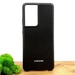 Оригинальный матовый чехол-накладка Silicone Case Samsung S21 Ultra Black