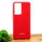 Оригинальный матовый чехол-накладка Silicone Case Samsung S21 Ultra Red