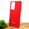 Оригинальный матовый чехол-накладка Silicone Case Samsung S21 Ultra Red