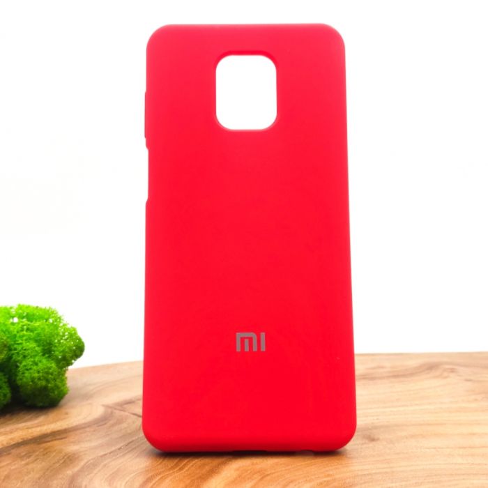 Оригинальный матовый чехол-накладка Silicone Case Xiaomi Redmi Note9s/Pro Red