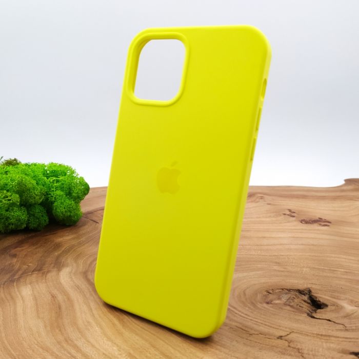 Оригинальный матовый чехол-накладка Silicone CaseIPHONE 12(6.7) Brillianty Yellow