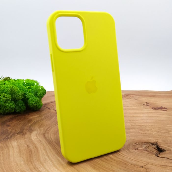 Оригинальный матовый чехол-накладка Silicone CaseIPHONE 12(6.7) Brillianty Yellow