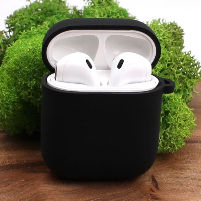 Оригинальный матовый чехол Silicone Case для AirPods Original Assembly Black