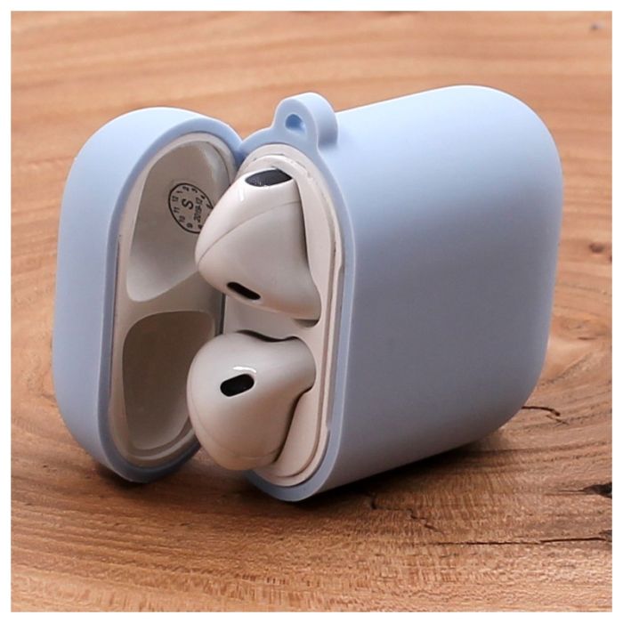 Оригинальный матовый чехол Silicone Case для AirPods Original Assembly Blue Agat