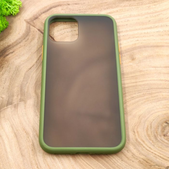 Противоударный полиуретановый чехол Smoke case для Iphone 12 Mini (5.4) Green