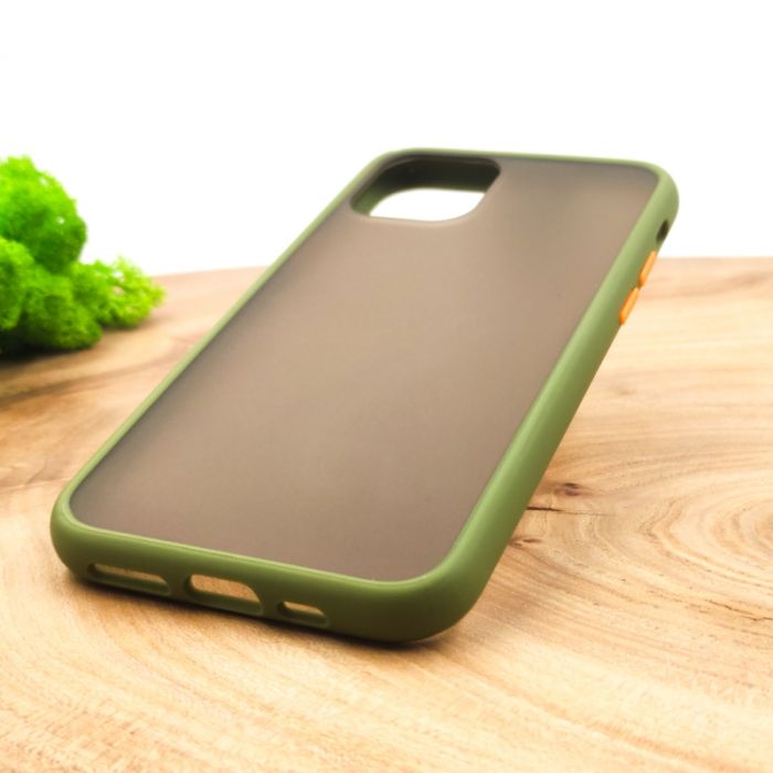 Противоударный полиуретановый чехол Smoke case для Iphone 12 Mini (5.4) Green