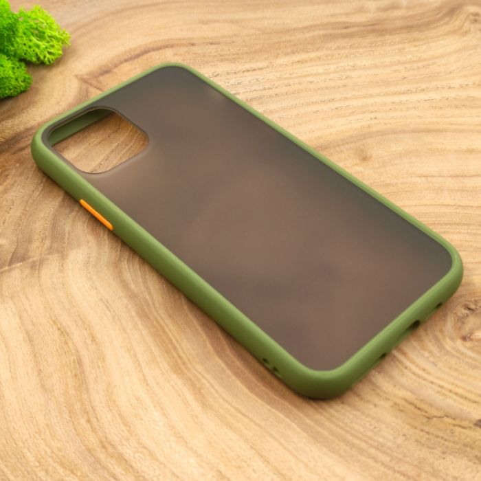 Противоударный полиуретановый чехол Smoke case для Iphone 12 Mini (5.4) Green