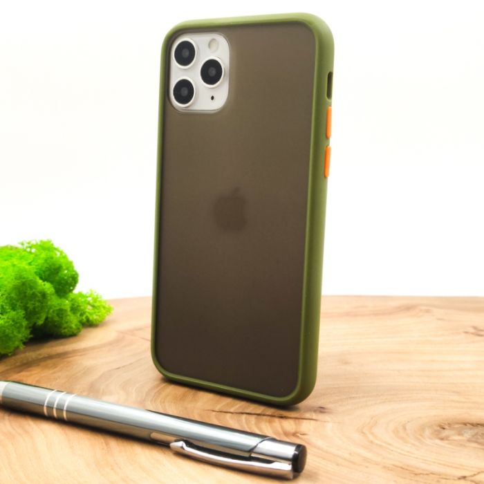Противоударный полиуретановый чехол Smoke case для Iphone 12 Pro Max (6.7) Green