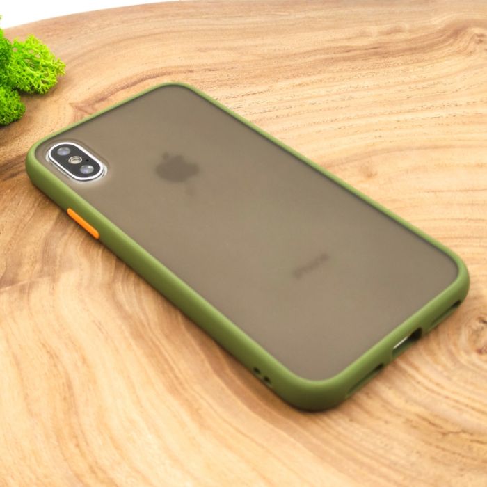 Противоударный полиуретановый чехол Smoke case для Iphone XS Max Green