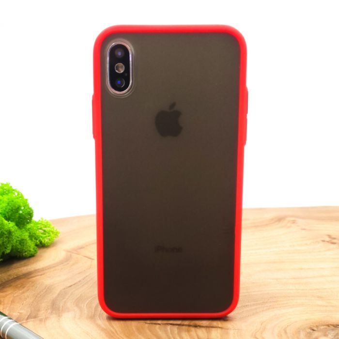 Противоударный полиуретановый чехол Smoke case для Iphone XS Red