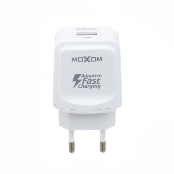 Сетевое зарядное устройство Moxom KH-31Y 2в1 Fast Charg QC3.0 USB 2.4 A - V8 (Micro USB) 1 м