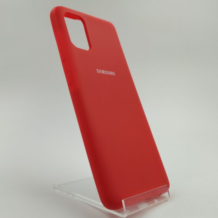 Оригинальный матовый чехол-накладка Silicone Case Samsung A51 Red