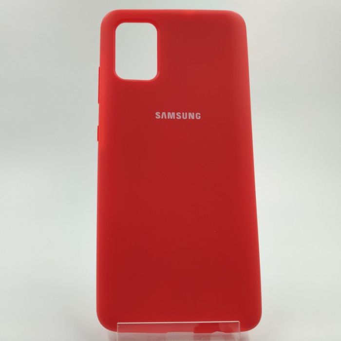 Оригинальный матовый чехол-накладка Silicone Case Samsung A51 Red