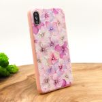 Силиконовый чехол-накладка цветы со стразами для Iphone XS Max