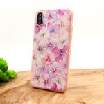 Силиконовый чехол-накладка цветы со стразами для Iphone XS